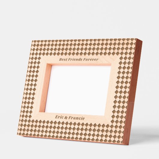 小さなチェッカーボードパター最高のンフレンズのフレーム レーザー彫刻フレーム (左)