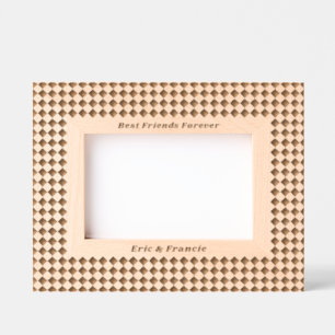 小さなチェッカーボードパター最高のンフレンズのフレーム レーザー彫刻フレーム