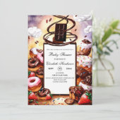 小さなチョコレートの赤ちゃんシャワー 招待状 (スタンド正面)