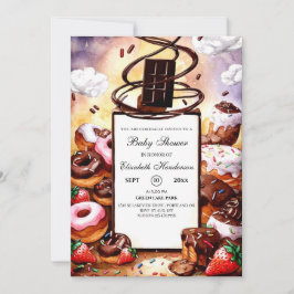 小さなチョコレートの赤ちゃんシャワー 招待状