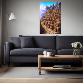 小さなチョコレートプディング村 | AI Art ポスター