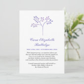 小さなツリーラベンダーとホワイトメモリアル発表 案内状 (スタンド正面)