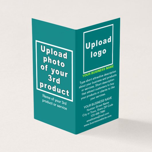 小さなティール（緑がかった色）グリーン折りカードのビジネス製品 (外部)