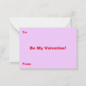 小さなテディベアとハートバレンタインキッズカード ノートカード (裏面)