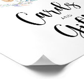 小さなテディベアのカードとギフトの赤ちゃんシャワー ポスター (角)