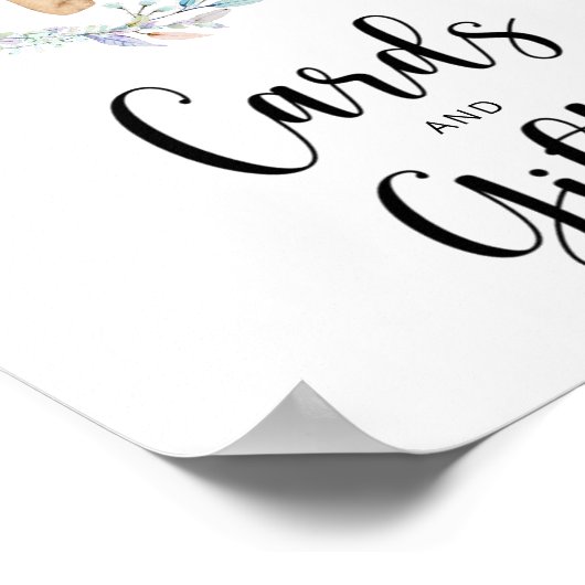 小さなテディベアのカードとギフトの赤ちゃんシャワー ポスター (角)