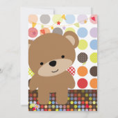 小さなテディベアのパーソナライズされたパーティー 招待状 (裏面)