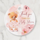 小さなテディベア花王女ピンクの水色 フェイバータグ (正面)