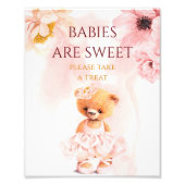 小さなテディベア花王女ピンクの水色 フォトプリント            (正面)