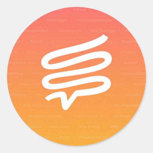 小さなテレパスステッカー、1.5インチ、20枚 ラウンドシール (正面)