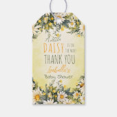 小さなデイジーがやってくる フラワーベビーシャワー ギフトタグ (正面)