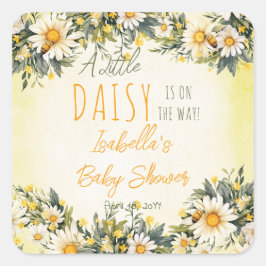 小さなデイジーが途中のフローラの赤ちゃんシャワー スクエアシール