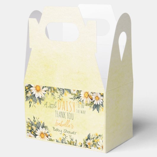 小さなデイジーが途中のフローラの赤ちゃんシャワー フェイバーボックス (オープン)