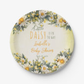 小さなデイジーが途中のフローラの赤ちゃんシャワー ペーパープレート (正面)