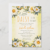 小さなデイジーが途中のフローラの赤ちゃんシャワー 招待状 (正面)