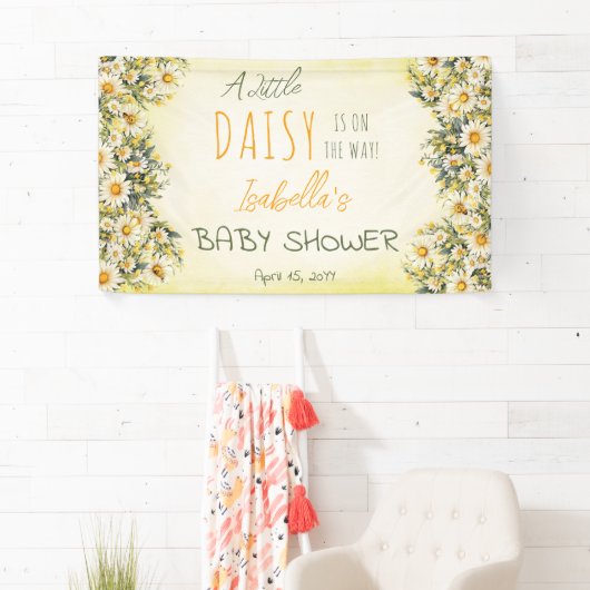 小さなデイジーが途中のフローラの赤ちゃんシャワー 横断幕 (インサイチュ)