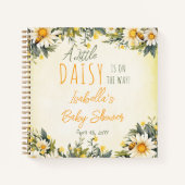 小さなデイジーフローラベビーシャワーゲストブック ノートブック (正面)