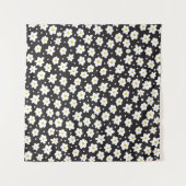 小さなデイジー、ヴィンテージ、シームレスな背景。 タペストリー (正面(横))