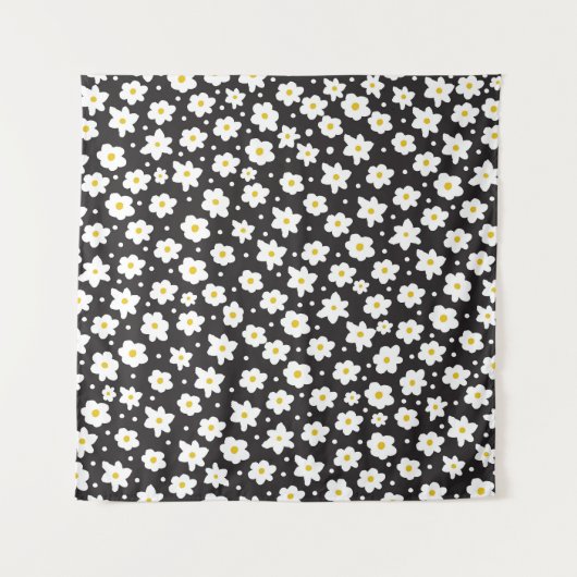 小さなデイジー、ヴィンテージ、シームレスな背景。 タペストリー (正面)