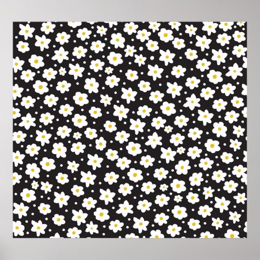 小さなデイジー、ヴィンテージ、シームレスな背景。 ポスター (正面)