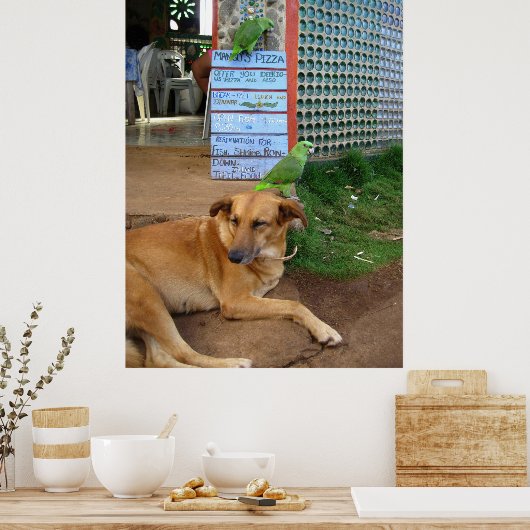 小さなトウモロコシ島で犬の日 ポスター (キッチン)