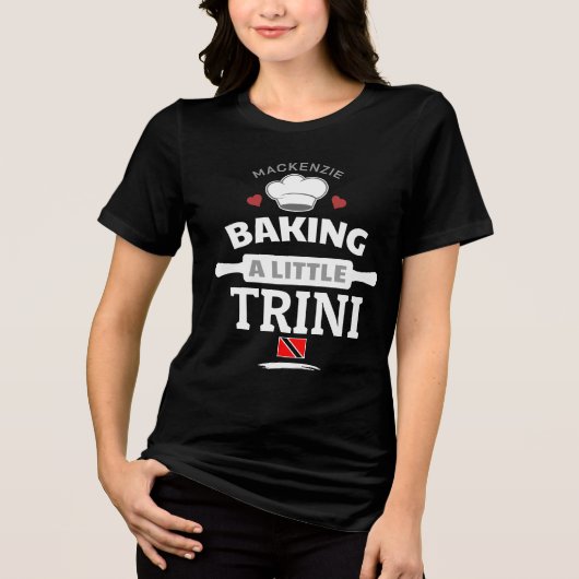 小さなトリニを焼く妊娠ギフト トライブレンドTシャツ (正面)