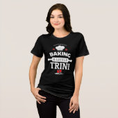 小さなトリニを焼く妊娠ギフト トライブレンドTシャツ (正面全面)