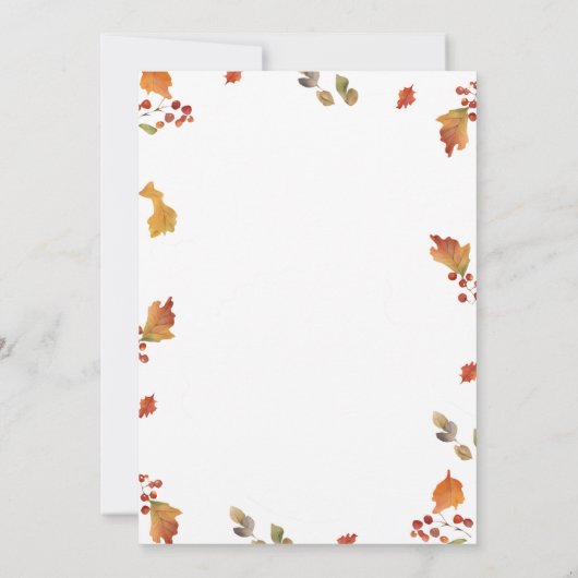 小さなトルコが途中ベビーシャワーフローラ 招待状 (裏面)