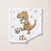 小さなトレックス遊のサッカーパーソナライズされた ウォッシュタオル (ウォッシュタオル)