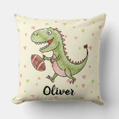 小さなトレックス遊のフットボールパーソナライズされた クッション (正面)