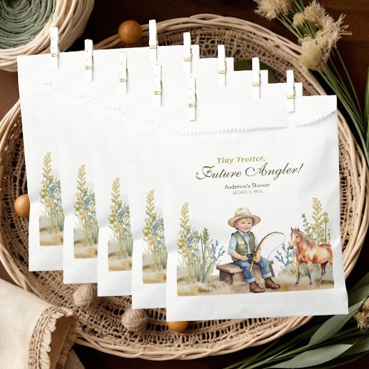 小さなトロッター未来アングラー魚釣りボーイベビーシャワー フェイバーバッグ