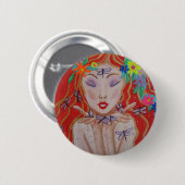 小さなトンボの呪文ボタンピン 缶バッジ (正面&裏面)