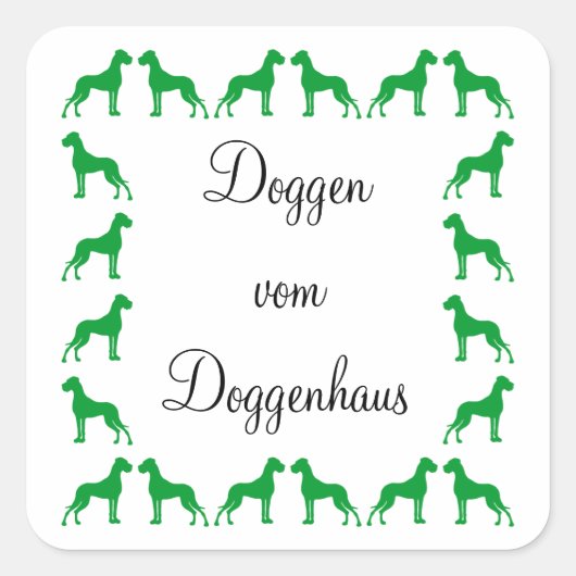 小さなドッグラベル スクエアシール (正面)