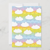 小さなドラゴンかわいい青い男の赤ちゃんシャワー 招待状 (裏面)