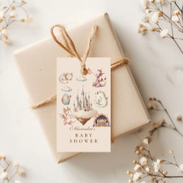 小さなドラゴンが赤ちゃんシャワーを浴びる ギフトタグ