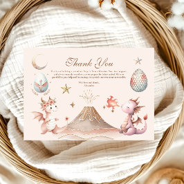 小さなドラゴンが赤ちゃんシャワーを浴びる サンキューカード