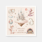 小さなドラゴンが赤ちゃんシャワーを浴びる スタンダードカクテルナプキン (正面)