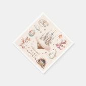 小さなドラゴンが赤ちゃんシャワーを浴びる スタンダードカクテルナプキン (角)