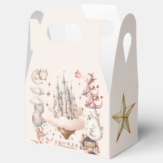 小さなドラゴンが赤ちゃんシャワーを浴びる フェイバーボックス (オープン)