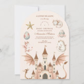 小さなドラゴンが赤ちゃんシャワーを浴びる 招待状 (正面)