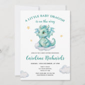 小さなドラゴンが赤ちゃんシャワーを浴びる 招待状 (正面)