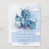 小さなドラゴンが赤ちゃんシャワーを浴びる 招待状 (正面)