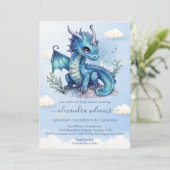 小さなドラゴンが赤ちゃんシャワーを浴びる 招待状 (スタンド正面)