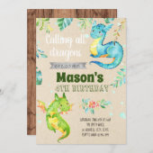 小さなドラゴンパーティーの招待状 招待状 (正面/裏面)