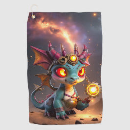 小さなドラゴン、大きなエネルギー - エンバークロックリング ゴルフタオル