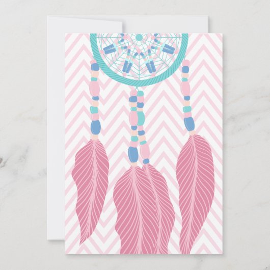 小さなドリーマー引用文ドリームキャッチャー赤ちゃんシャワー 招待状 (裏面)