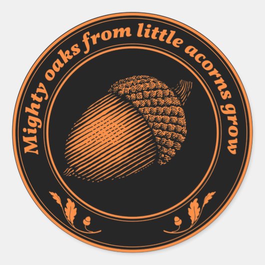 小さなドングリから強いカシが育つ ラウンドシール (正面)