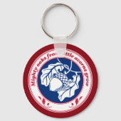 小さなドングリの強いカシが深い赤で育つ キーホルダー (正面)