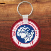 小さなドングリの強いカシが深い赤で育つ キーホルダー (正面)