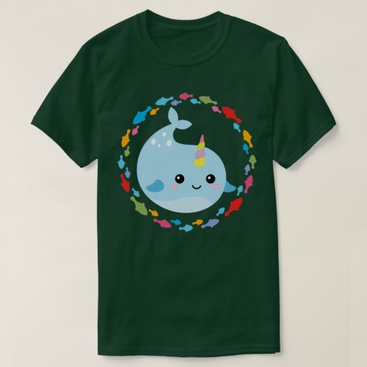 小さなナールウニコーンクジラ2 Tシャツ (デザイン正面)